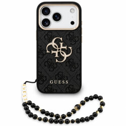 Husa originala Guess iPhone 17 Pro Max Hardcase 4G Classic Logo with Strap, negru, GUHCP18XP4GMGSCK