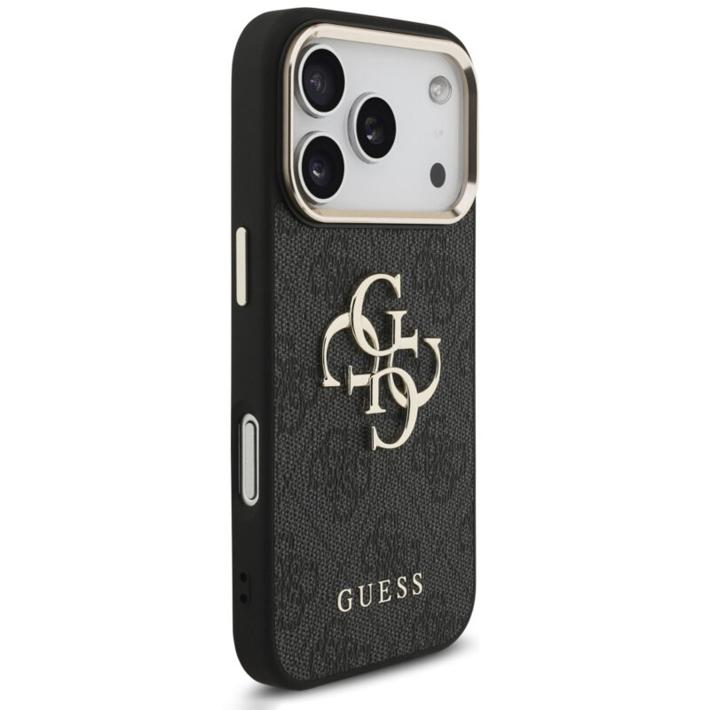 Husa originala Guess iPhone 17 Pro Max Hardcase 4G Classic Logo with Strap, negru, GUHCP18XP4GMGSCK