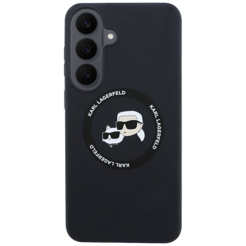 Husa Karl Lagerfeld Samsung Galaxy S26 FE Silicone KC Heads Magnetic, negru, KLHMS26FESKCHTCK