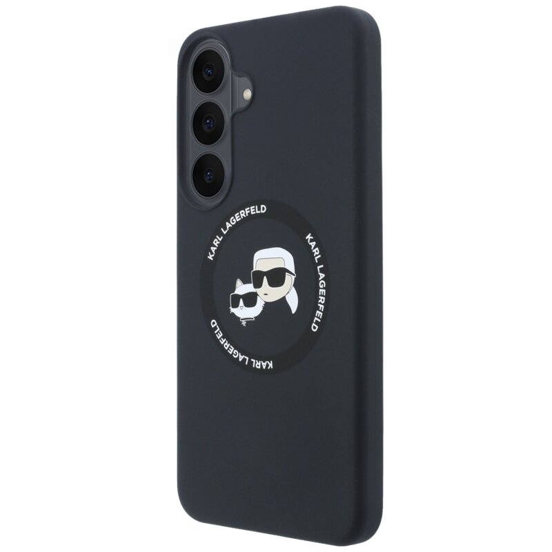 Husa Karl Lagerfeld Samsung Galaxy S26 FE Silicone KC Heads Magnetic, negru, KLHMS26FESKCHTCK