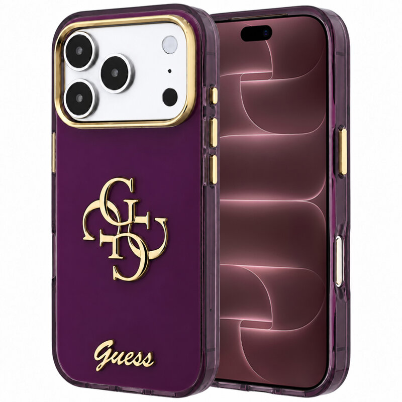 Husa Guess iPhone 18 Pro Max IML 4G Script Metal, bordo, GUHCP18X5HC4MLSU