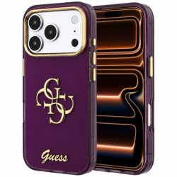 Husa Guess iPhone 17 Pro Max IML 4G Script Metal, bordo, GUHCP18X5HC4MLSU