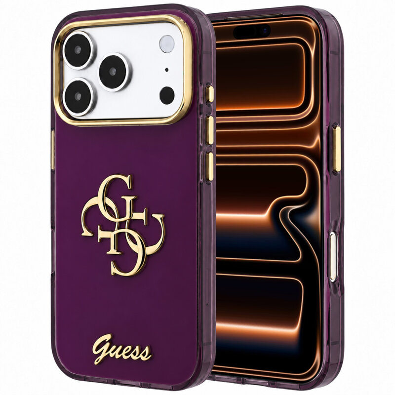 Husa Guess iPhone 17 Pro Max IML 4G Script Metal, bordo, GUHCP18X5HC4MLSU