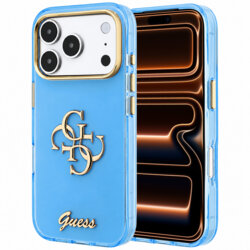 Husa Guess iPhone 17 Pro Max IML 4G Script Metal, bleu, GUHCP18X5HC4MLSL