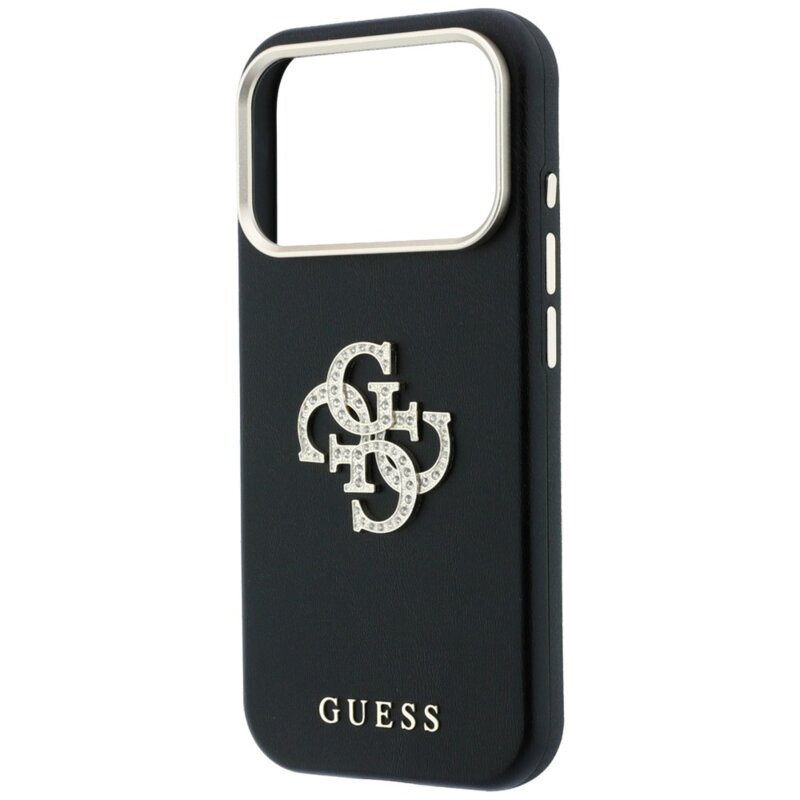 Husa iPhone 18 Pro Guess Smooth Big Strass Logo, negru, GUHCP18L6PWGSPDK