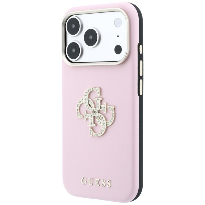 Husa iPhone 18 Pro Max Guess Smooth Big Strass Logo, roz, GUHCP18X6PWGSPDP