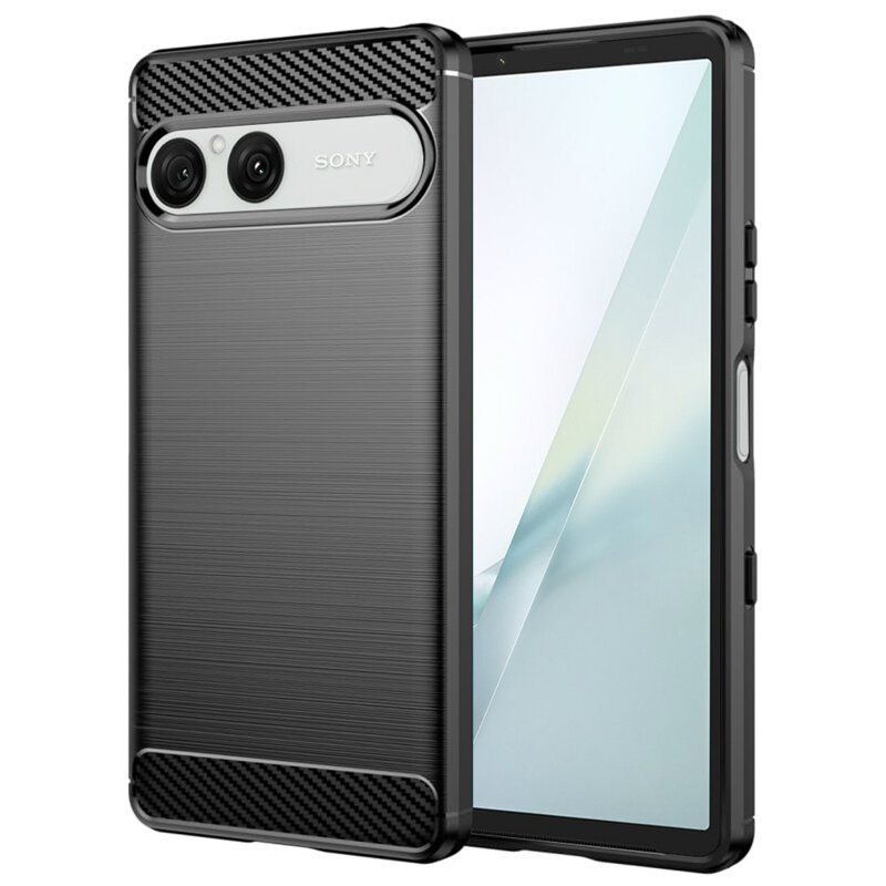 Husa Sony Xperia 10 VIII Techsuit Carbon Silicone, negru