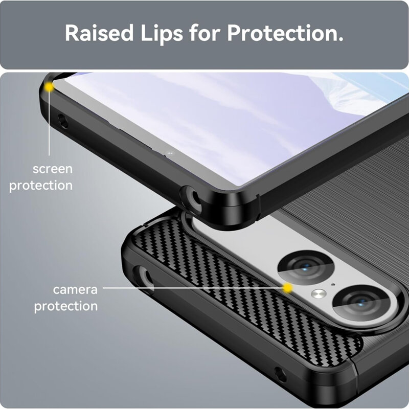 Husa Sony Xperia 10 VIII Techsuit Carbon Silicone, negru