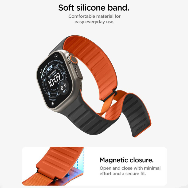 Curea Apple Watch 5 44mm Spigen Athlex Air, negru