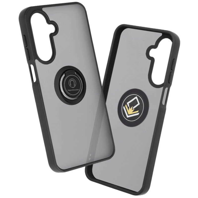 Husa Samsung Galaxy M17 Techsuit Glinth cu inel suport stand magnetic, negru