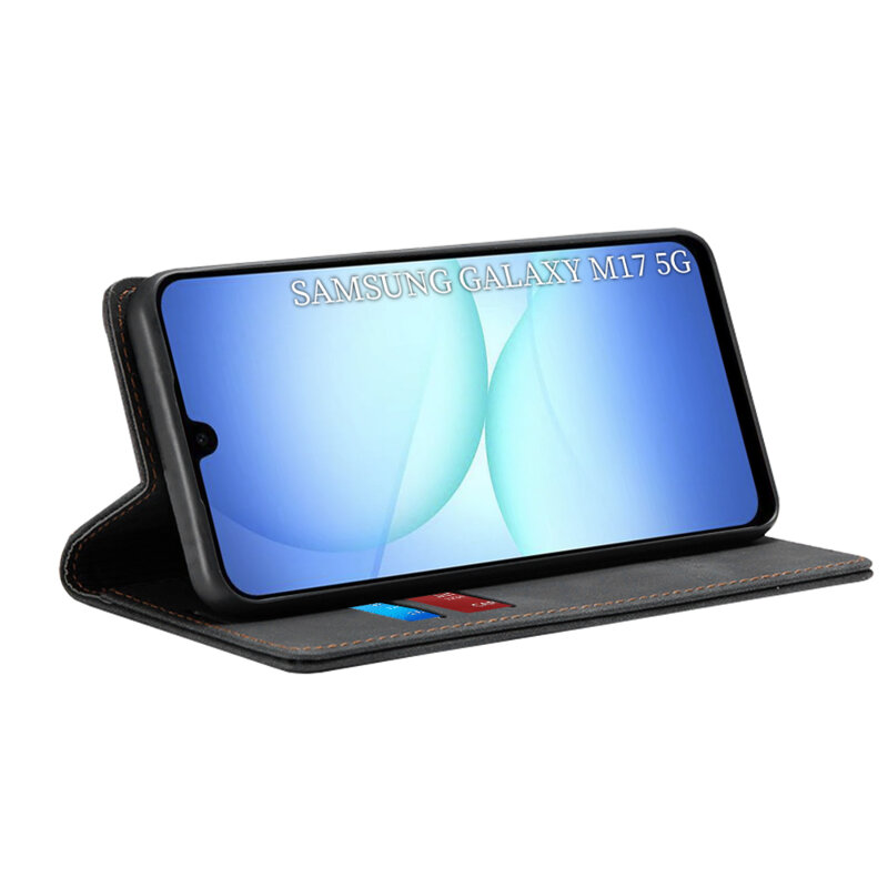 Husa piele Samsung Galaxy M17 Techsuit Confy Cover, negru