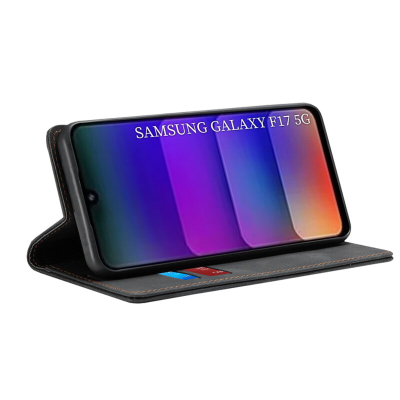 Husa piele Samsung Galaxy F17 Techsuit Confy Cover, negru