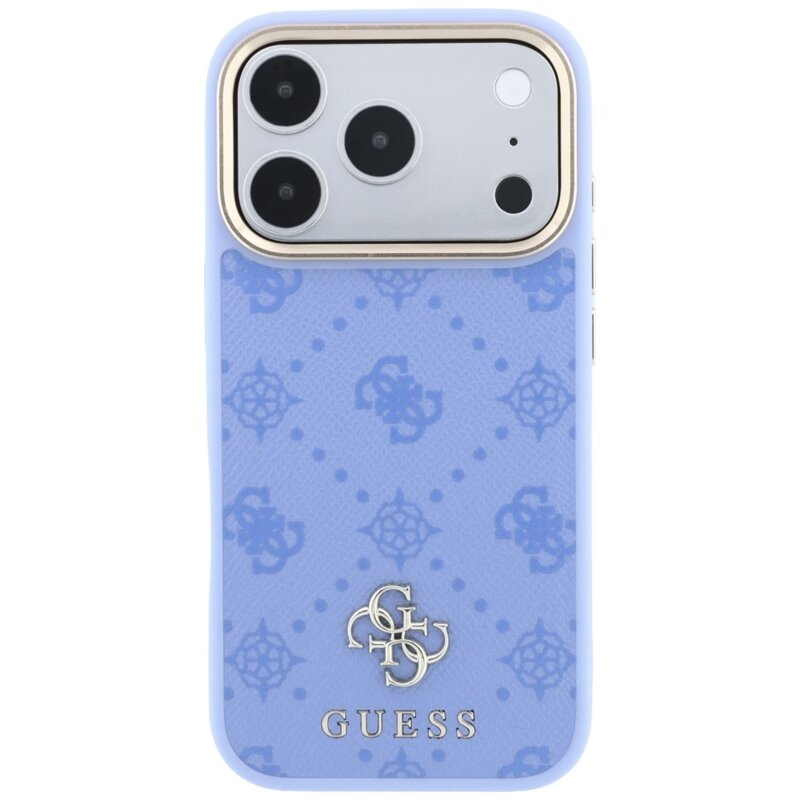 Husa iPhone 17 Pro Guess Peony 4G Small Logo MagSafe, bleu, GUHMP18L6PGS4NPB