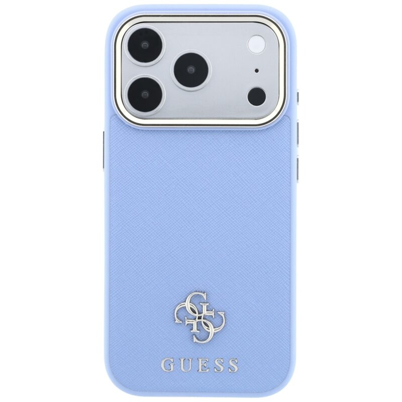 Husa Guess iPhone 18 Pro Max Saffiano Small 4G Classic MagSafe, bleu, GUHMP18X6PSA4DMB
