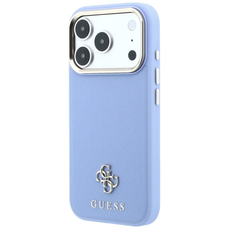 Husa Guess iPhone 18 Pro Max Saffiano Small 4G Classic MagSafe, bleu, GUHMP18X6PSA4DMB