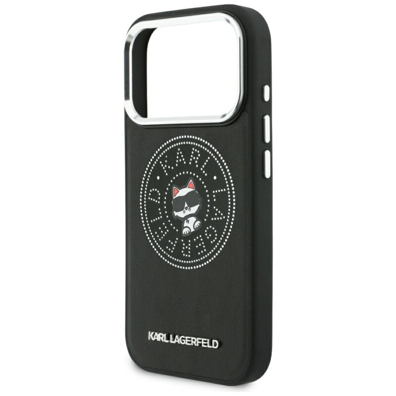 Husa iPhone 18 Pro Karl Lagerfeld Leather Point and C Sketch MagSafe, negru, KLHMP18L6PCCPRK