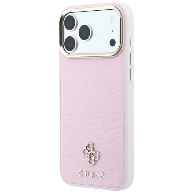 Husa Guess Saffiano Small 4G Classic MagSafe iPhone 17 Pro Max, roz, GUHMP18X6PSA4DMP