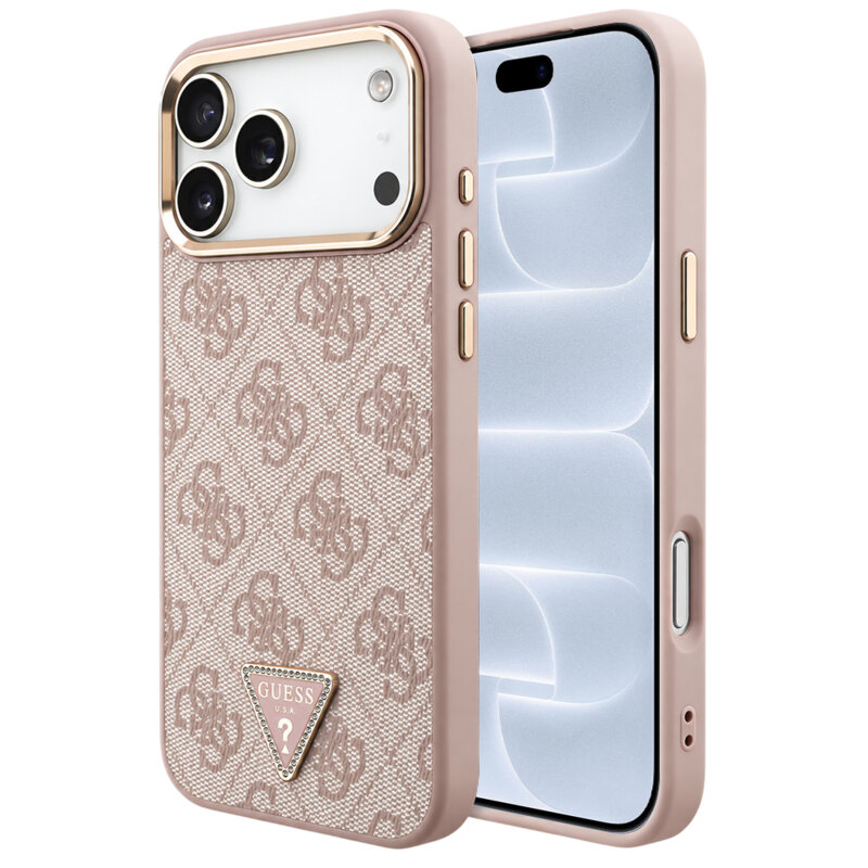 Husa originala Guess iPhone 18 Pro Hardcase 4G Triangle Logo MagSafe, roz, GUHMP18LP4GTDGMP