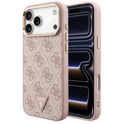 Husa originala Guess iPhone 17 Pro Hardcase 4G Triangle Logo MagSafe, roz, GUHMP18LP4GTDGMP