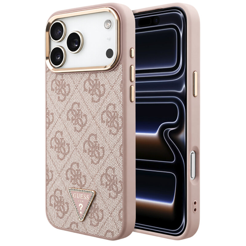 Husa originala Guess iPhone 17 Pro Hardcase 4G Triangle Logo MagSafe, roz, GUHMP18LP4GTDGMP