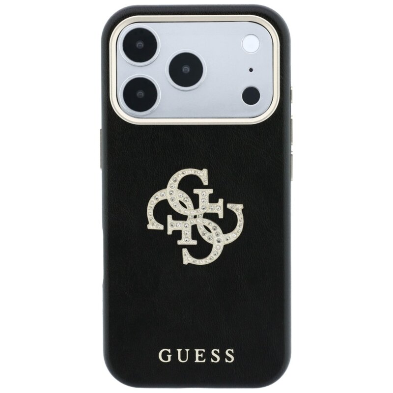 Husa iPhone 18 Pro Guess Smooth Big Strass Logo, bordo, GUHCP18L6PWGSPDU
