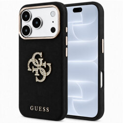 Husa iPhone 18 Pro Guess Smooth Big Strass Logo, negru, GUHCP18L6PWGSPDK