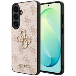 Husa Samsung Galaxy S26 FE Guess Leather 4G Metal Logo, roz, GUHCS26FE4GMGPI