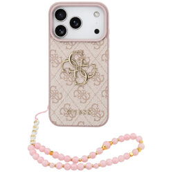 Husa originala Guess iPhone 18 Pro Max Hardcase 4G Classic Logo with Strap, roz, GUHCP18XP4GMGSP