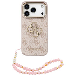 Husa originala Guess iPhone 17 Pro Hardcase 4G Classic Logo with Strap, roz, GUHCP18LP4GMGSCP