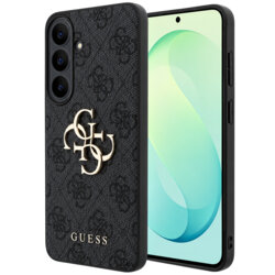 Husa Samsung Galaxy S26 FE Guess Leather 4G Metal Logo, negru, GUHCS26FE4GMGGR