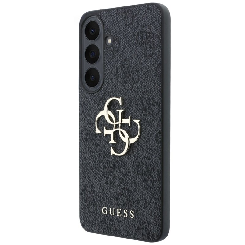 Husa Samsung Galaxy S26 FE Guess Leather 4G Metal Logo, negru, GUHCS26FE4GMGGR