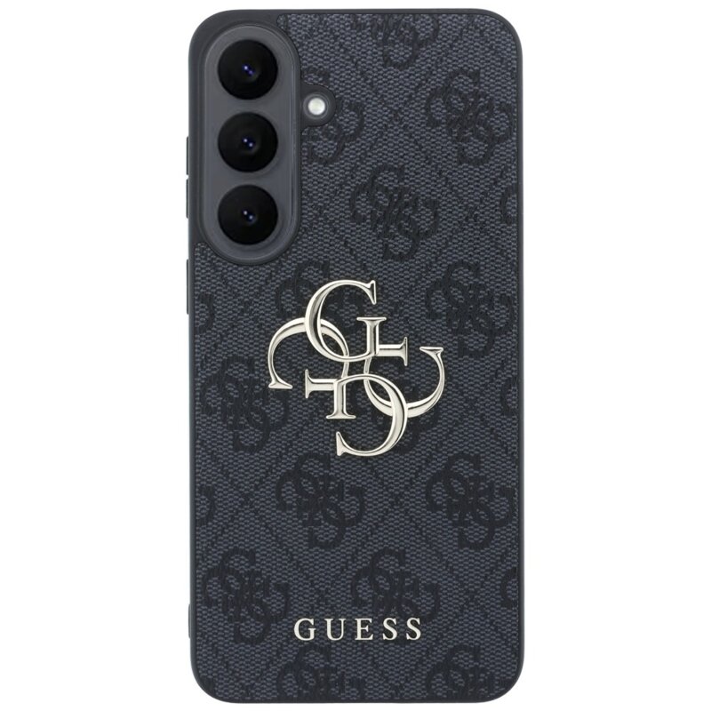 Husa Samsung Galaxy S26 FE Guess Leather 4G Metal Logo, negru, GUHCS26FE4GMGGR
