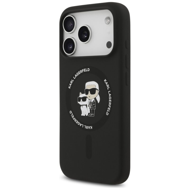 Husa Karl Lagerfeld iPhone 17 Pro Silicone KC Body Ring MagSafe, negru, KLHMP18LSCMKCRHK