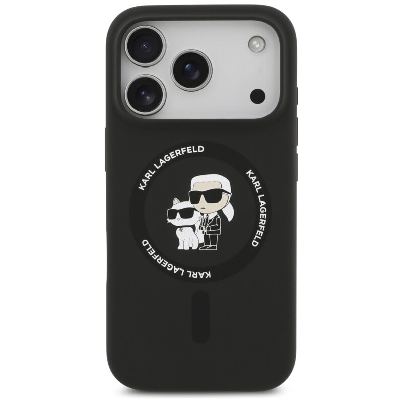 Husa Karl Lagerfeld iPhone 17 Pro Silicone KC Body Ring MagSafe, negru, KLHMP18LSCMKCRHK