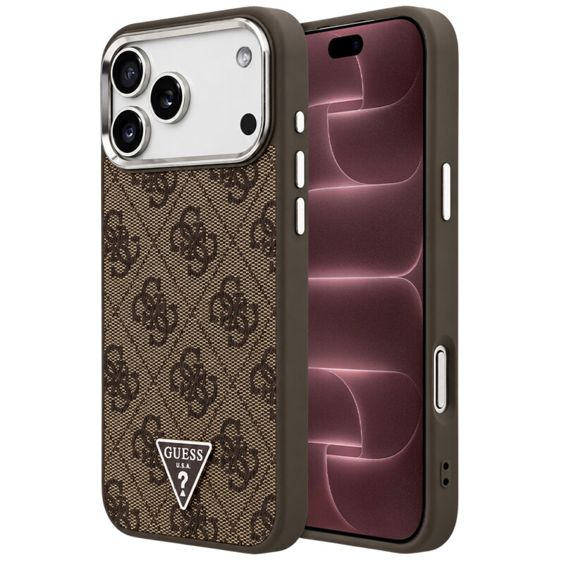 Husa originala Guess iPhone 18 Pro Max Hardcase 4G Triangle Logo MagSafe, maro, GUHMP18XP4TSRCMW