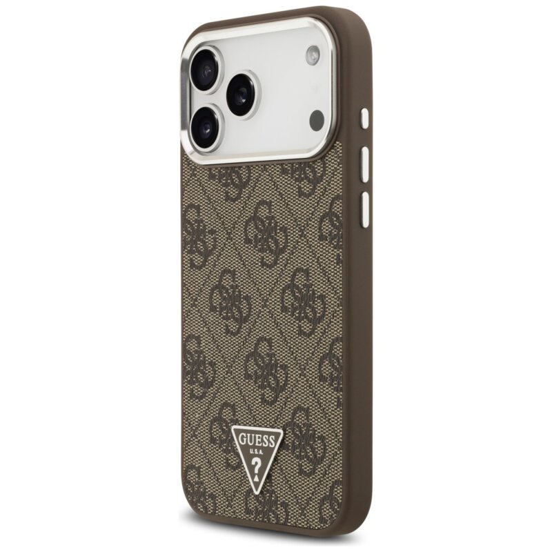 Husa originala Guess iPhone 17 Pro Max Hardcase 4G Triangle Logo MagSafe, maro, GUHMP18XP4TSRCMW