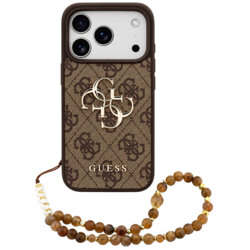 Husa originala Guess iPhone 18 Pro Hardcase 4G Classic Logo with Strap, maro, GUHCP18LP4GMGSW