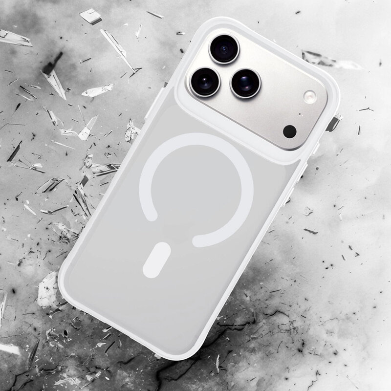 Husa iPhone 18 Pro premium 3mk Smoke MagCase, alb