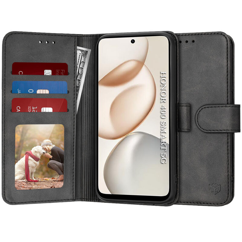 Husa 360 Honor 400 Smart 5G Techsuit Diary Book, negru