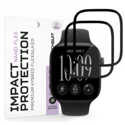 [Pachet 2x] Folie Apple Watch 12 46mm Techsuit Nano Flex, negru