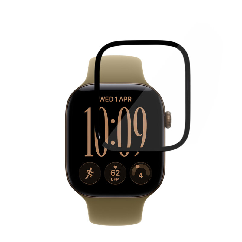 [Pachet 2x] Folie Apple Watch 12 42mm Techsuit Nano Flex, negru