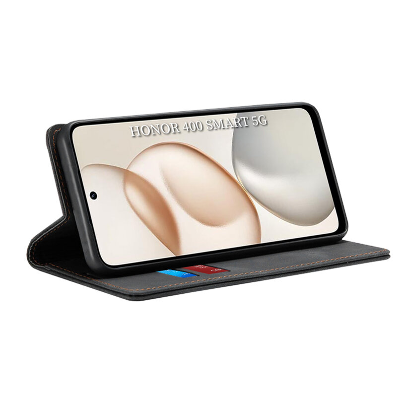 Husa piele Honor 400 Smart 5G Techsuit Confy Cover, negru