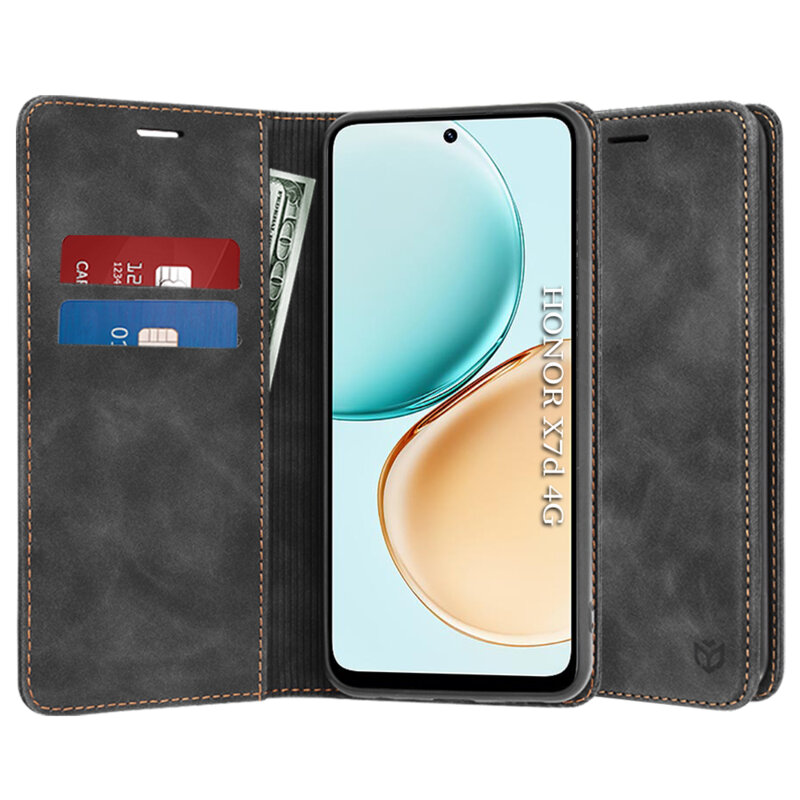 Husa piele Honor X7d 4G Techsuit Confy Cover, negru