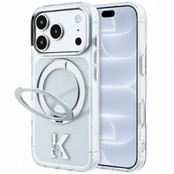 Husa iPhone 18 Pro Karl Lagerfeld IML Ring Stand Kameo Metal MagSafe, clear