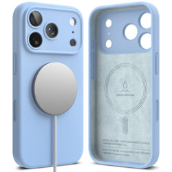 Husa iPhone 18 Pro Ringke Silicone MagSafe, bleu