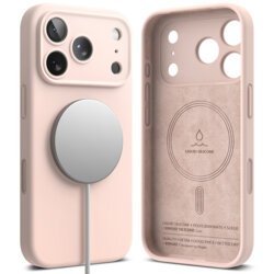 Husa iPhone 18 Pro Ringke Silicone MagSafe, roz