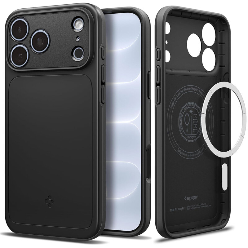 Husa iPhone 17 Pro Spigen Thin Fit MagSafe, negru