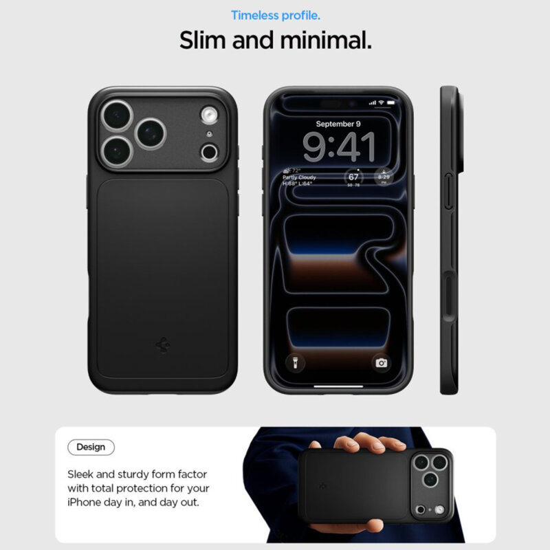 Husa iPhone 18 Pro Spigen Thin Fit MagSafe, negru