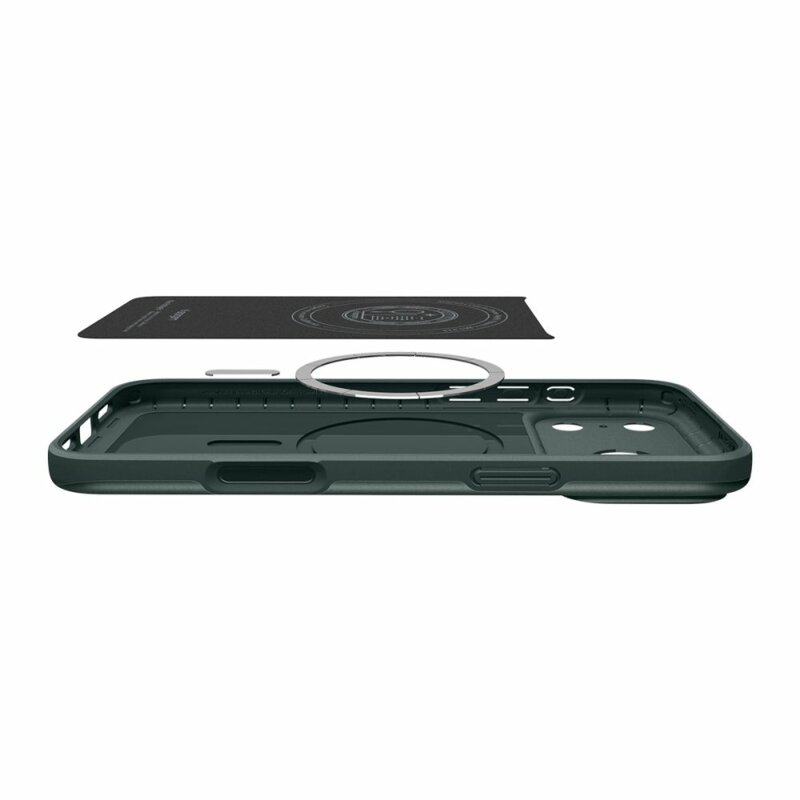 Husa iPhone 17 Pro Spigen Thin Fit MagSafe, verde inchis