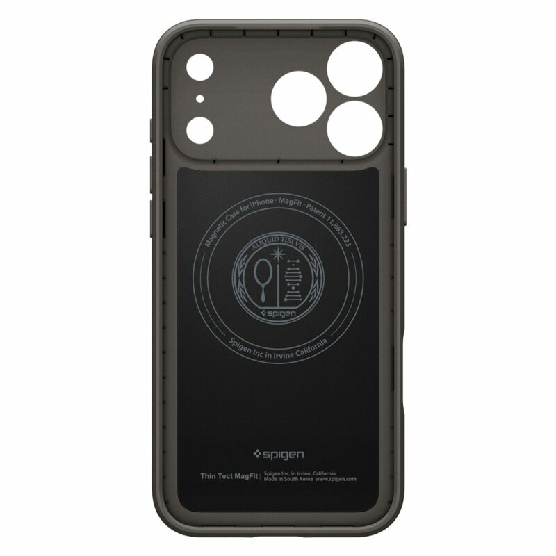 Husa iPhone 18 Pro Spigen Thin Fit MagSafe, cenusiu